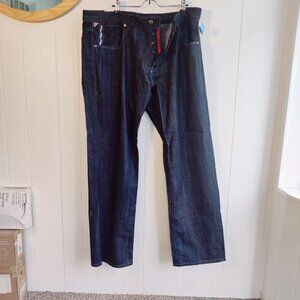 Parish Mens Jean,  Health Wealth & Wisdom Style. SZ 42 Button Fly, Dark Blue